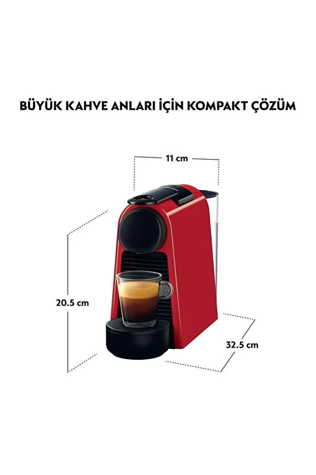 Nespresso D30 Essenza Mini Espresso Kahve Makinesi,Kırmızı
